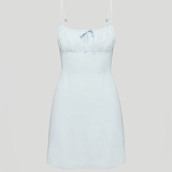 Aritzia Sunday Best DELILAH MINI DRESS in fluid blue - Picture 2 of 5